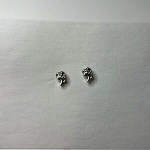 Rose Silver Stud Earrings